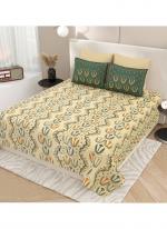 Cotton Yellow   Printed Bedsheets( 108*108)